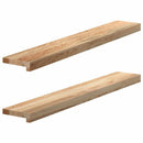 vindueskarme 2 stk ubehandlet 100x15x2 cm massivt egetræ
