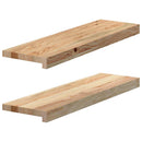 vindueskarme 2 stk ubehandlet 70x20x2 cm massivt egetræ