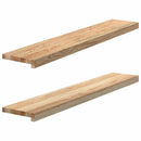vindueskarme 2 stk ubehandlet 110x20x2 cm massivt egetræ