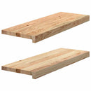 vindueskarme 2 stk ubehandlet 70x25x2 cm massivt egetræ
