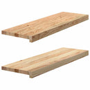 vindueskarme 2 stk ubehandlet 80x25x2 cm massivt egetræ