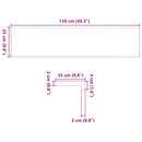 vindueskarme 2 stk ubehandlet 110x25x2 cm massivt egetræ