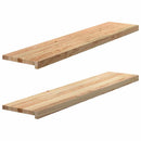 vindueskarme 2 stk ubehandlet 120x25x2 cm massivt egetræ