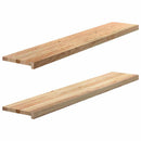 vindueskarme 2 stk ubehandlet 140x25x2 cm massivt egetræ