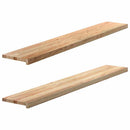 vindueskarme 2 stk ubehandlet 160x25x2 cm massivt egetræ