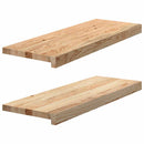 vindueskarme 2 stk ubehandlet 70x30x2 cm massivt egetræ