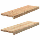 vindueskarme 2 stk ubehandlet 80x30x2 cm massivt egetræ