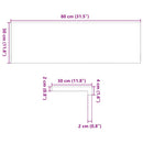 vindueskarme 2 stk ubehandlet 80x30x2 cm massivt egetræ