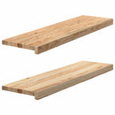 vindueskarme 2 stk ubehandlet 90x30x2 cm massivt egetræ