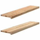 vindueskarme 2 stk ubehandlet 110x30x2 cm massivt egetræ