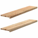 vindueskarme 2 stk ubehandlet 120x30x2 cm massivt egetræ