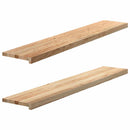 vindueskarme 2 stk ubehandlet 140x30x2 cm massivt egetræ