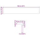 vindueskarme 2 stk ubehandlet 160x30x2 cm massivt egetræ