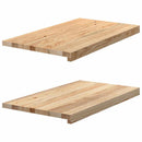 vindueskarme 2 stk ubehandlet 70x40x2 cm massivt egetræ