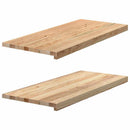 vindueskarme 2 stk ubehandlet 90x40x2 cm massivt egetræ