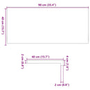 vindueskarme 2 stk ubehandlet 90x40x2 cm massivt egetræ