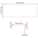 vindueskarme 2 stk ubehandlet 110x40x2 cm massivt egetræ