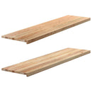vindueskarme 2 stk ubehandlet 160x40x2 cm massivt egetræ