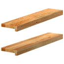 vindueskarme 2 stk lysebrun 70x15x2 cm massivt egetræ