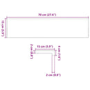 vindueskarme 2 stk lysebrun 70x15x2 cm massivt egetræ