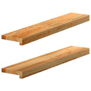 vindueskarme 2 stk lysebrun 80x15x2 cm massivt egetræ