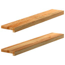 vindueskarme 2 stk lysebrun 90x15x2 cm massivt egetræ