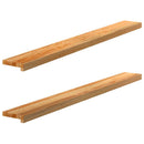 vindueskarme 2 stk lysebrun 140x15x2 cm massivt egetræ