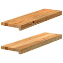 vindueskarme 2 stk lysebrun 70x20x2 cm massivt egetræ