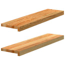 vindueskarme 2 stk lysebrun 80x20x2 cm massivt egetræ
