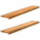 vindueskarme 2 stk lysebrun 120x20x2 cm massivt egetræ