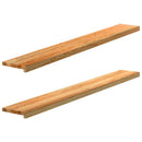 vindueskarme 2 stk lysebrun 160x20x2 cm massivt egetræ