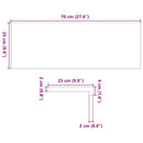 vindueskarme 2 stk lysebrun 70x25x2 cm massivt egetræ