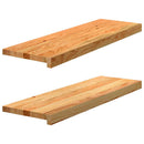 vindueskarme 2 stk lysebrun 80x25x2 cm massivt egetræ