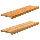 vindueskarme 2 stk lysebrun 100x25x2 cm massivt egetræ