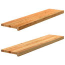 vindueskarme 2 stk lysebrun 110x25x2 cm massivt egetræ
