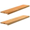vindueskarme 2 stk lysebrun 120x30x2 cm massivt egetræ