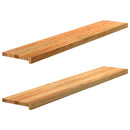vindueskarme 2 stk lysebrun 140x30x2 cm massivt egetræ