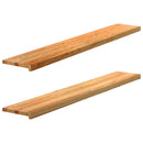 vindueskarme 2 stk lysebrun 160x30x2 cm massivt egetræ