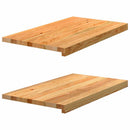 vindueskarme 2 stk lysebrun 70x40x2 cm massivt egetræ