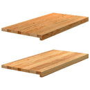 vindueskarme 2 stk lysebrun 80x40x2 cm massivt egetræ