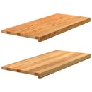 vindueskarme 2 stk lysebrun 90x40x2 cm massivt egetræ
