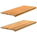 vindueskarme 2 stk lysebrun 100x40x2 cm massivt egetræ