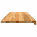 vindueskarme 2 stk lysebrun 110x40x2 cm massivt egetræ