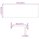 vindueskarme 2 stk lysebrun 110x40x2 cm massivt egetræ