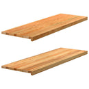 vindueskarme 2 stk lysebrun 120x40x2 cm massivt egetræ