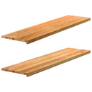 vindueskarme 2 stk lysebrun 160x40x2 cm massivt egetræ