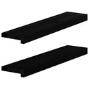 vindueskarme 2 stk brunsort 70x15x2 cm massivt egetræ