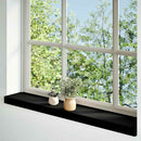 vindueskarme 2 stk brunsort 70x15x2 cm massivt egetræ