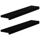 vindueskarme 2 stk brunsort 80x15x2 cm massivt egetræ