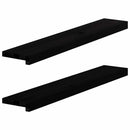 vindueskarme 2 stk brunsort 90x15x2 cm massivt egetræ